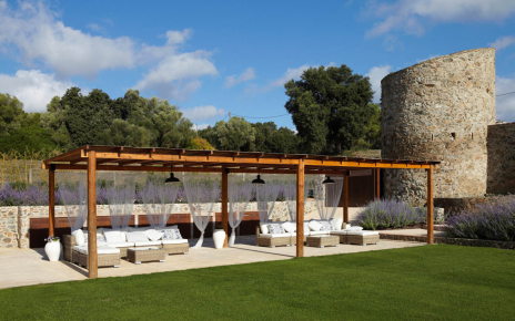 Pergola area by pool
